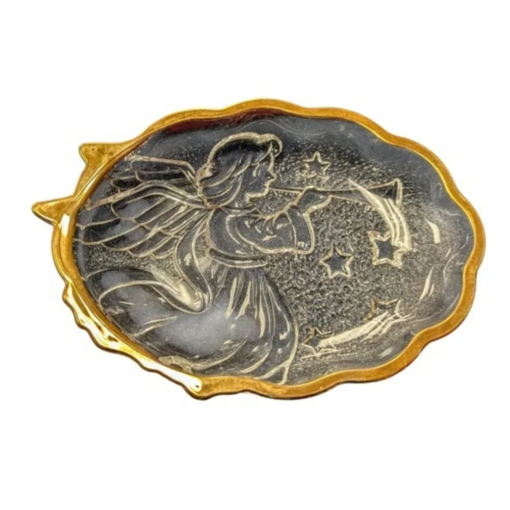 Mikasa Holiday Angel Song Gold Rim Sweet Candy Dish WX027/502 Japan 6.5